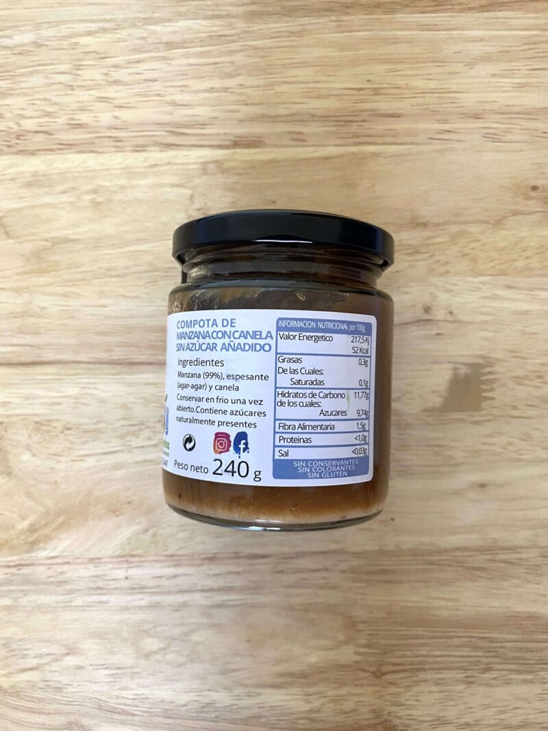 Compota de Manzana con Canela sin azúcar añadido - Imagen 2
