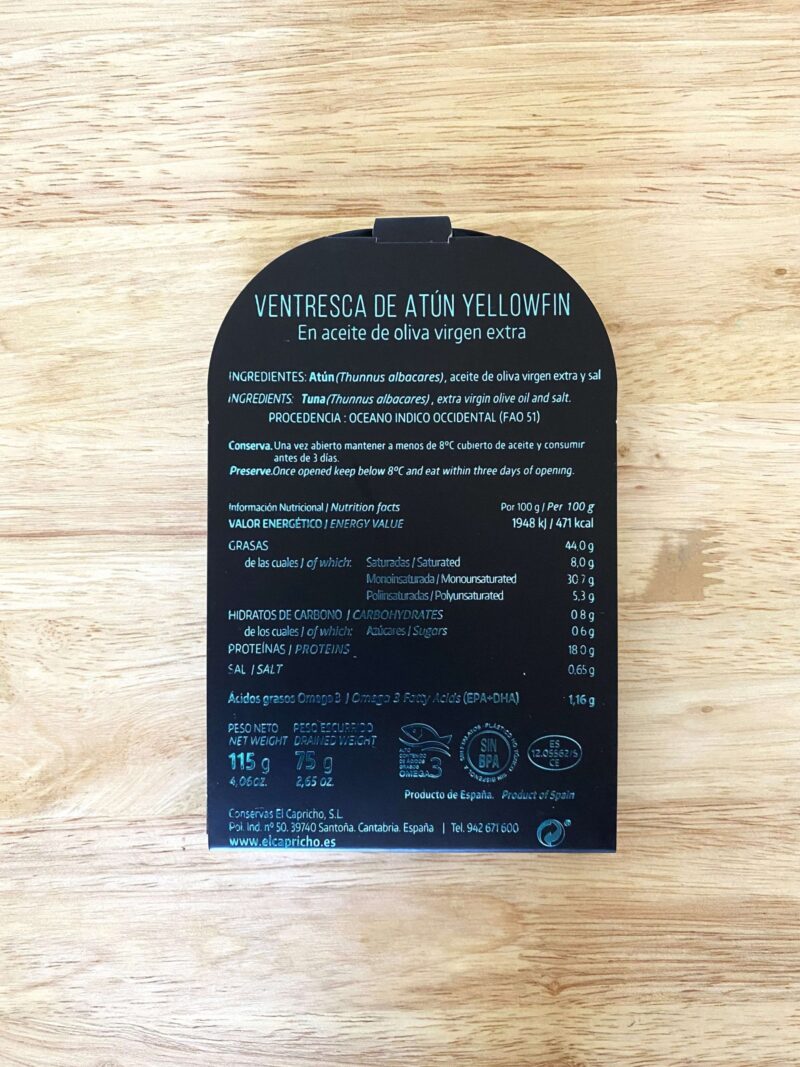 Ventresca de atún en aceite de oliva " El Capricho" Yellowfin - Imagen 2